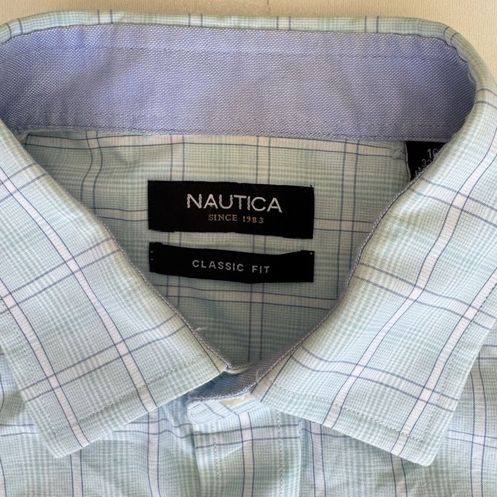 Nautica Shirt Mens Size 16 32/33 Plaid Classic Fit Button Up Long Sleeve 2013 - Picture 3 of 6